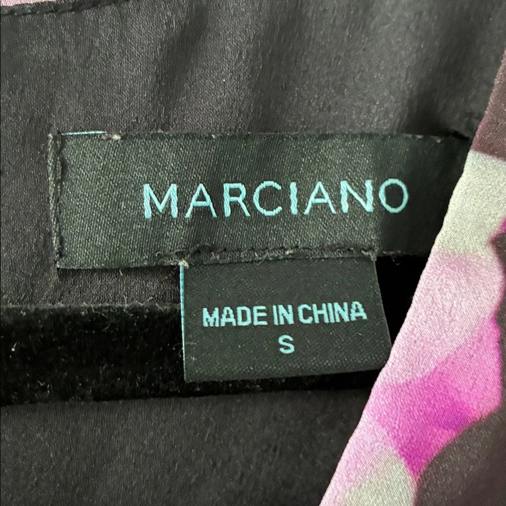 Marciano Size S Floral Cut-Out Waist Flowy Mini Dress - Picture 6 of 8